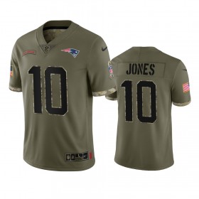 Maillot New England Patriots Mac Jones 10 Olive 2022 Salute To Service Limited - Homme